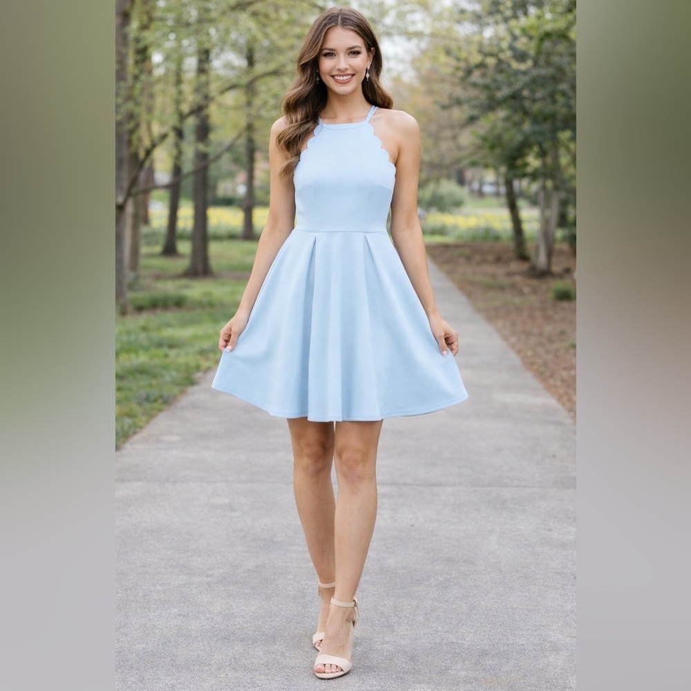 Elegant Sky Blue Formal Dress